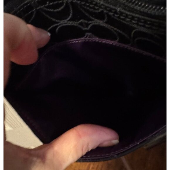 Coach black sling bag crossbody NWOT signature coach pattern - Picture 5 of 9